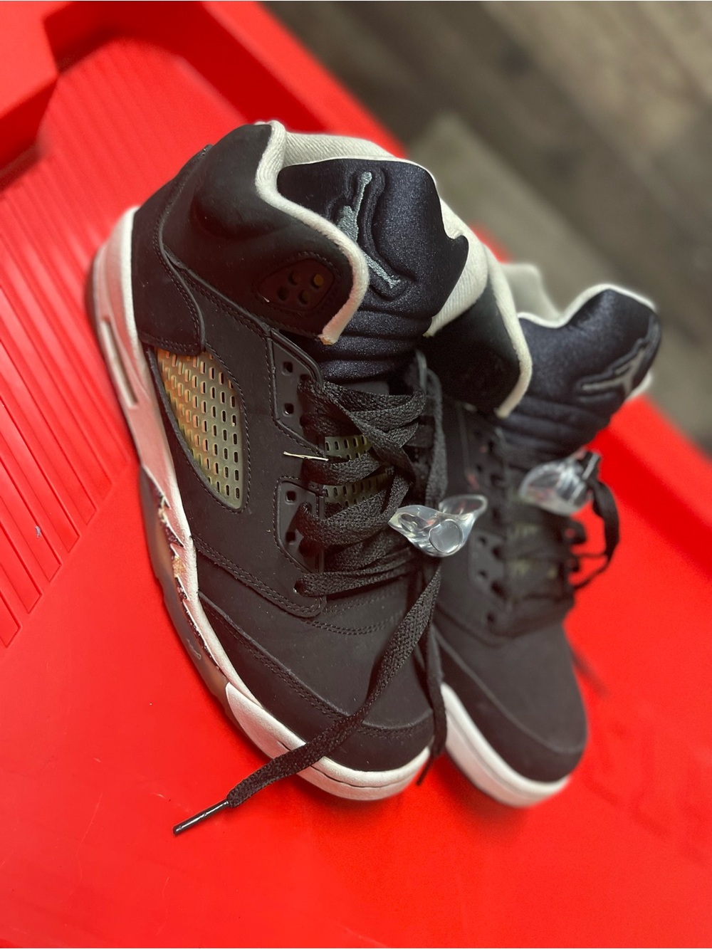 Jordan Kids Black and White High-Top Sneakers
